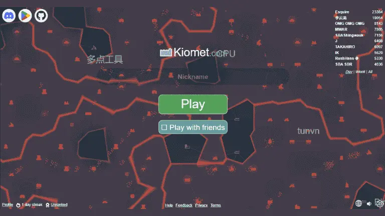 Kiomet multiplayer gameplay with alliances